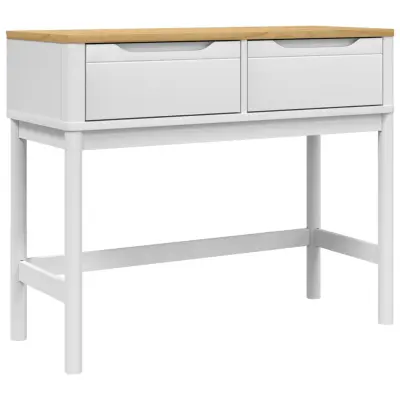 konzolna miza - miza ob steni FLORO bela 89,5x36,5x73 cm trdna borovina