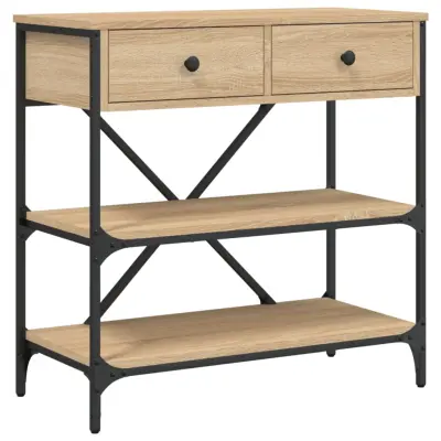 konzolna miza - miza ob steni sonoma hrast 75x34,5x75 cm inženirski les