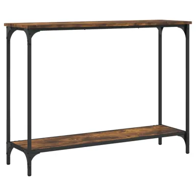 konzolna miza - miza ob steni dimljen hrast 101x30,5x75 cm inženirski les