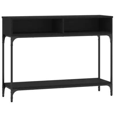 konzolna miza - miza ob steni črna 100x30,5x75 cm inženirski les