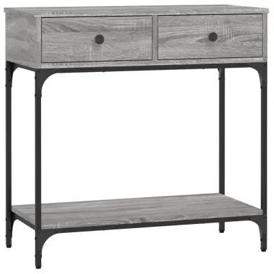 konzolna miza - miza ob steni siva sonoma 75x34,5x75 cm inženirski les