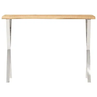 konzolna miza - miza ob steni z naravnim robom 105x33x76 cm trden mangov les