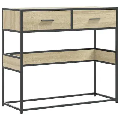 Konzolna mizica - miza ob steni sonoma hrast 90x35x80 cm inženirski les