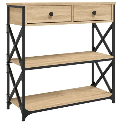 konzolna miza - miza ob steni sonoma hrast 75x28x75 cm inženirski les