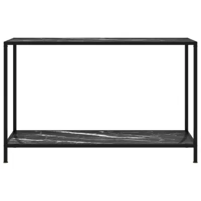 konzolna miza - miza ob steni črna 120x35x75 cm kaljeno steklo
