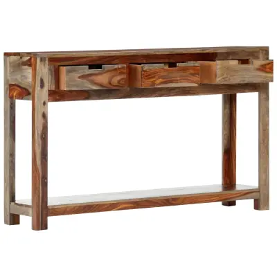 konzolna miza - miza ob steni s 3 predali 120x30x75 cm trden palisander