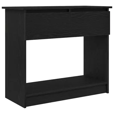 konzolna miza - miza ob steni s predali črna 85,5x38,5x74,5 cm