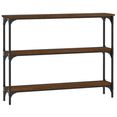 konzolna miza - miza ob steni rjav hrast 100x22,5x75 cm inženirski les