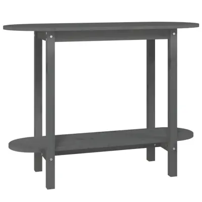 konzolna miza - miza ob steni siva 110x40x80 cm trdna borovina