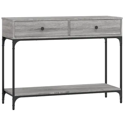konzolna miza - miza ob steni siva sonoma 100x34,5x75 cm inženirski les