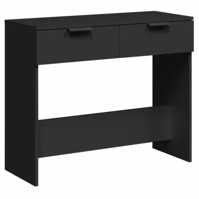 konzolna miza - miza ob steni črna 90x36x75 cm inženirski les
