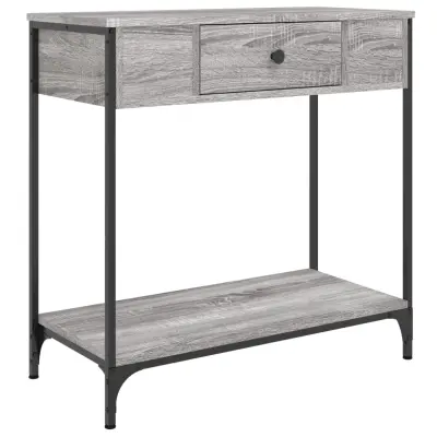 konzolna miza - miza ob steni siva sonoma 75x34,5x75 cm inženirski les