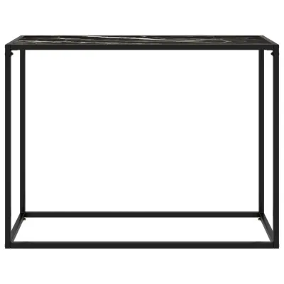 konzolna miza - miza ob steni črna 100x35x75 cm kaljeno steklo