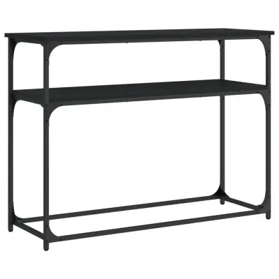 konzolna miza - miza ob steni črna 100x35,5x75 cm inženirski les