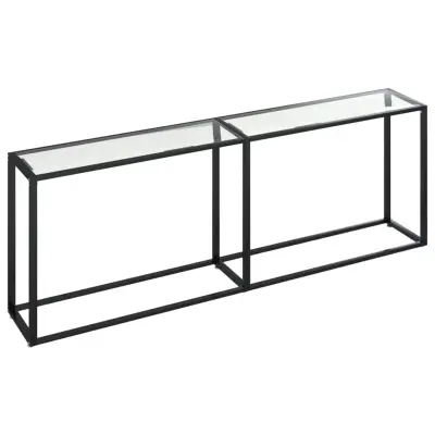 konzolna miza - miza ob steni prozorna 220x35x75,5 cm kaljeno steklo