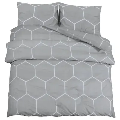 Komplet posteljnine - Posteljnina siva 200x200 cm bombaž
