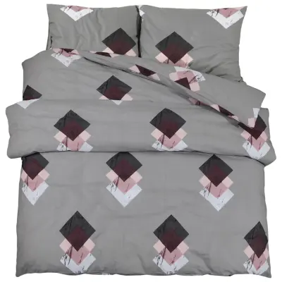 Komplet posteljnine - Posteljnina siva 200x200 cm bombaž