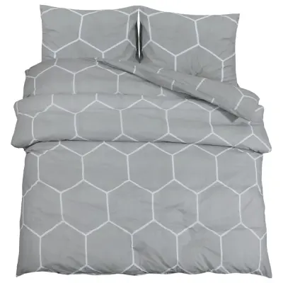 Komplet posteljnine - Posteljnina siva 240x220 cm bombaž