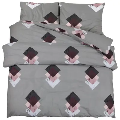 Komplet posteljnine - Posteljnina siva 200x220 cm bombaž
