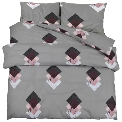 Komplet posteljnine - Posteljnina siva 200x200 cm bombaž