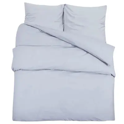 Komplet posteljnine - Posteljnina siva 200x200 cm bombaž