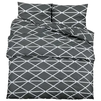 Komplet posteljnine - Posteljnina siva 200x200 cm bombaž