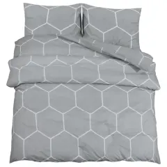 Komplet posteljnine - Posteljnina siva 200x200 cm bombaž