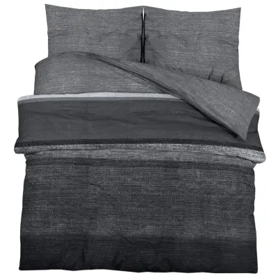 Komplet posteljnine - Posteljnina temno sivo 200x200 cm bombaž