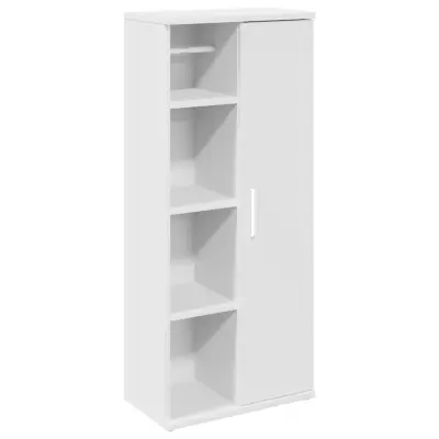 Kopalniška omarica - Kopalniški kabinet z držalom za zvitke bela 39x22x90 cm