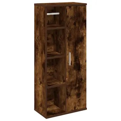 Kopalniška omarica - Kopalniški kabinet z držalom za zvitke dim. hrast 39x22x90 cm