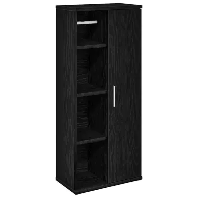 Kopalniška omarica - Kopalniški kabinet z držalom za zvitke črna 39x22x90 cm