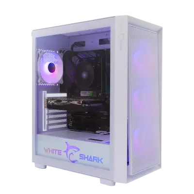 White Shark CASE GCC-2401 WARHEAD-3 WHITE / 4 ventilatorji 12cm RGB