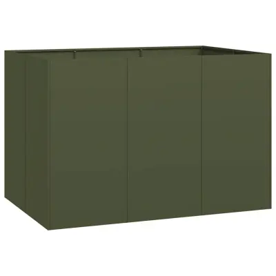 Cvetlični Lonec - Sadilnik olivno zelena 120x80x80 cm Jeklo