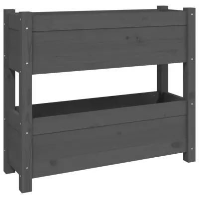 Cvetlični Lonec - Visoka greda siva 77x25x66 cm trdna borovina