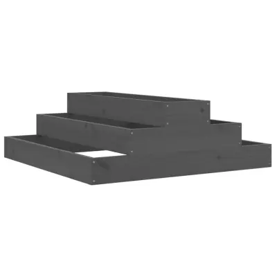 Cvetlični Lonec - Visoka greda siva 80x80x27 cm trdna borovina