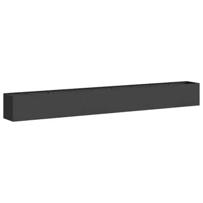 Cvetlični Lonec - Planter Black 360x40x40 cm Hladno valjano jeklo