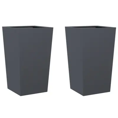 Cvetlični Lonec - Vrtna visoka greda 2 kosa antracit 45x45x75 cm jeklo