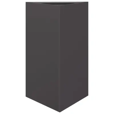Vrtno korito - Lonček za rože črno trikotno 50x43x75 cm jeklo