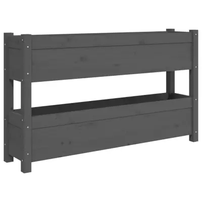Cvetlični Lonec - Visoka greda siva 112x25x66 cm trdna borovina