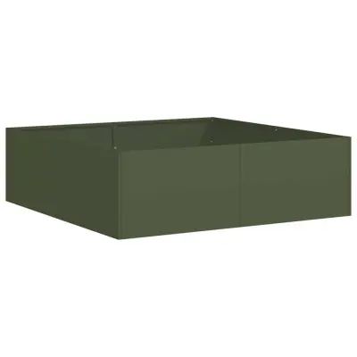 Cvetlični Lonec - Sadilnik olivno zelena 100x100x30 cm Jeklo