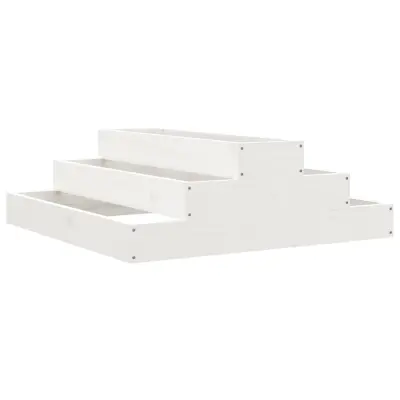 Cvetlični Lonec - Visoka greda bela 80x80x27 cm trdna borovina