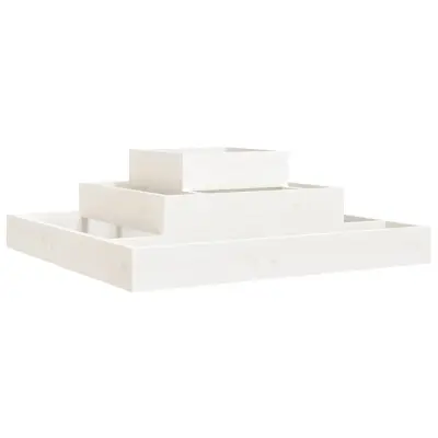 Cvetlični Lonec - Visoka greda bela 80x80x27 cm trdna borovina