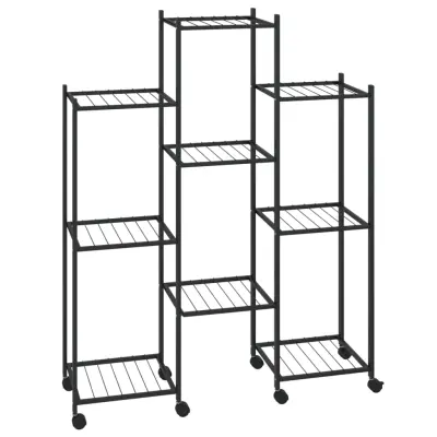Stojalo za rože - Cvetlični Lonec s kolesi 83x25x103,5 cm črno železo