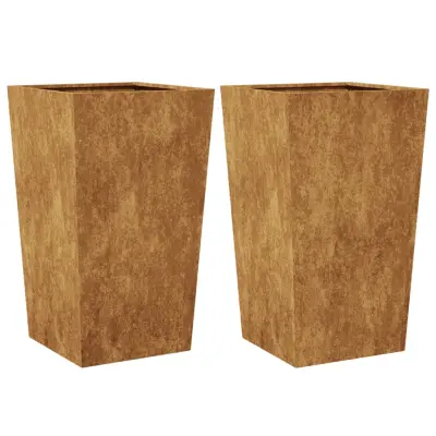 Cvetlični Lonec - Garden Planters 2 kosa 45x45x75 cm Weathering Steel