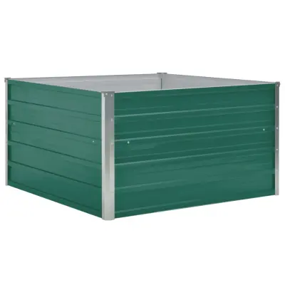 Dvignjeno cvetlično korito - Lonček za rože 100x100x45 cm pocinkano jeklo zeleno