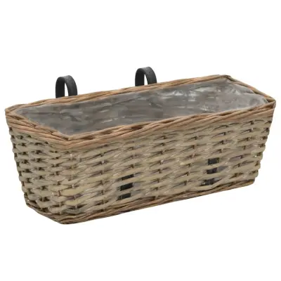 Balkonsko cvetlično korito - Lonček za rože 2 kosa pleteno s PE obrobo 40 cm
