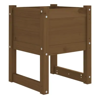 Cvetlični Lonec - Visoka greda medeno rjava 40x40x52,5 cm trdna borovina