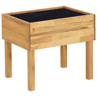 Dvignjeno vrtno cvetlično korito - Lonček za rože 50x40x45 cm trdna akacija