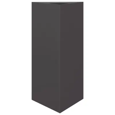 Vrtno korito - Lonček za rože črna trikotnik 40x34,5x70 cm jeklo