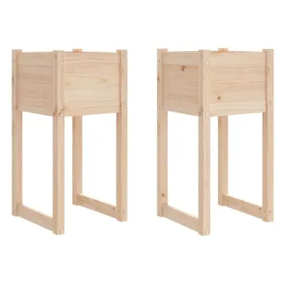 Cvetlični Lonec - Visoka greda 2 kosa 40x40x81 cm trdna borovina